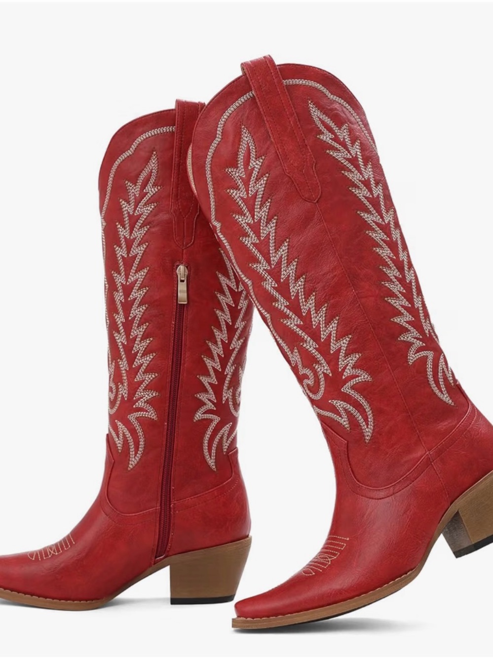Women's Red Western Cowboy Boots Knee high Riding Boots
